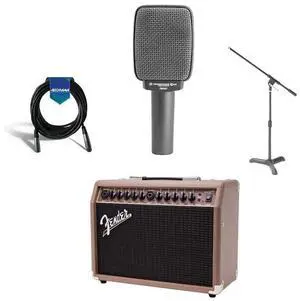 Sennheiser Sennheiser E609 Instrument Microphone with Fender Acoustasonic 40 Acoustic Guitar Amplifier Bundle