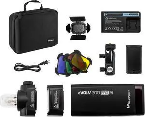 Flashpoint eVOLV 200 Pro TTL Pocket Flash with Barndoor Kit - Godox AD200 Pro
