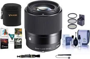 Sigma 30mm f/1.4 DC DN Cont. Lens for Canon EF-M - Bundle w/Acc & PC Software