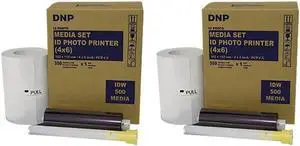 DNP 4x6" Paper and Ink Roll Media Set for IDW500 Printer, 350 Prints (2-Pack)