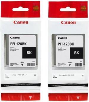 Canon 2 Pack PFI-120 130ml Pigment Ink Tank for imagePROGRAF Printers, Black