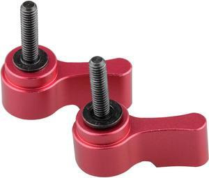 CAMVATE M4 Male Thread Rotating Knob Adjustable Screw, 15mm Long, Red, 2-Pack