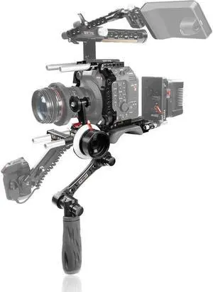 Shape C52BRFFP Baseplate with Left Handle, Cage and Follow Focus Pro for Canon C500 Mark II Camera