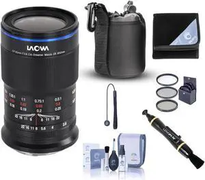 Venus Laowa 65mm f/2.8 2X Ultra Macro APO Lens for Canon EF-M, Bundle with ProOptic 52mm Filter Kit, Cleaning Kit, Lens Cap Tether, Lens Cleaner