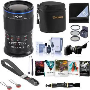 Venus Laowa 65mm f/2.8 2X Ultra Macro APO Lens for Fujifilm X, Bundle with ProOptic 52mm Filter Kit, Cleaning Kit, Software Kit, Lens Cap Tether, Lens Cleaner