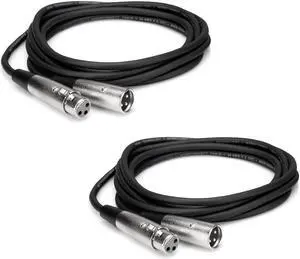 Hosa Technology 2x Balanced Interconnect XLR3F to XLR3M Cable, 10'/3.04m