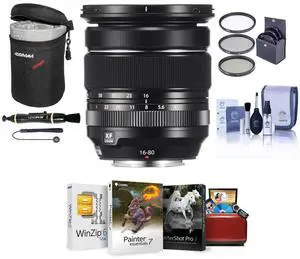Fujifilm XF 16-80mm f/4.0 R OIS WR Lens, Bundle with ProOptic 72mm UV Filter, Lens Case, Cleaning Kit, Lens Cap Tether,  Lens Cleaner, Mac Software Kit