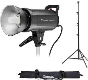 Flashpoint Studio 300 R2 Bowens Mount Monolight Kit With 9.5' Pro Air-Cushioned Heavy-Duty Light Stand (Godox SK300II)