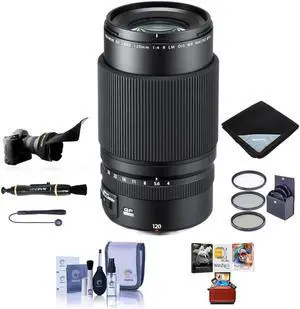 Fujifilm Fujifilm FUJINON GF 120mm F/4 R LM OIS WR Macro   Lens for GFX Medium Format System - Bundle with   72mm Filter Kit, Flex Lens Shade, Lens Cap Leash, Cleaning Kit, MAC Software Kit and More