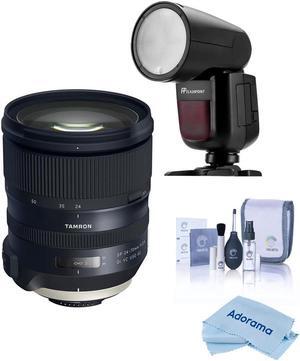 Tamron SP 24-70mm f/2.8 Di VC USD G2 Lens for Nikon F Mnt w/FP Zoom Li-on Flash