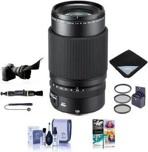 Fujifilm Fujifilm FUJINON GF 120mm F/4 R LM OIS WR Macro Lens for GFX Medium Format System - Bundle with 72mm Filter Kit, Flex Lens Shade, Lens Cap Leash, Cleaning Kit, PC Software Package and More