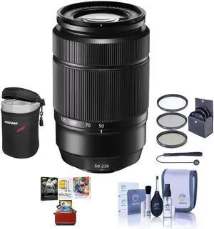 Fujifilm XC 50-230mm f/4.5-6.7 OIS II Lens, Black, Bundle with 58mm Filter Kit and Mac Software Kit