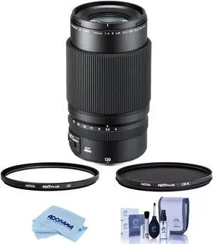 Fujifilm Fujifilm FUJINON GF 120mm F/4 R LM OIS WR Macro Lens for GFX Medium Format System - Bundle with Hoya NXT Plus 72mm HMC UV Filter, NXT Plus 72mm HMC CPL Filter, Cleaning Kit, Microfiber Cloth