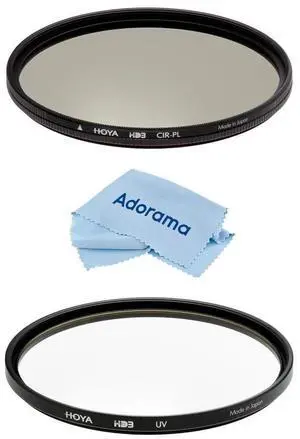 Hoya 55mm HD3 UV and Circular Polarizer Filter Kit With Microfiber Cloth
