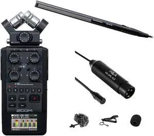 Sennheiser MKH-416 Short Shotgun Interference Tube Microphone, Bundle with Zoom H5 Recorder and LV4-O Lavalier Microphone