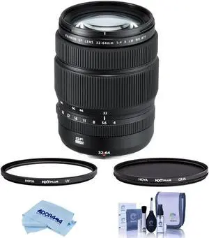 Fujifilm GF 32-64mm f/4 R LM WR Lens, Bundle with Hoya 77mm UV+CPL Filter, ProOptic Cleaning Kit, Cleaning Cloth