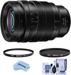 Panasonic LUMIX G Leica DG Vario-Summilux 10-25mm f/1.7 Aspherical Lens for Micro Four Thirds, Black, Bundle with Hoya 77mm UV+CPL Filter Kit, Cleaning Kit, Cleaning Cloth
