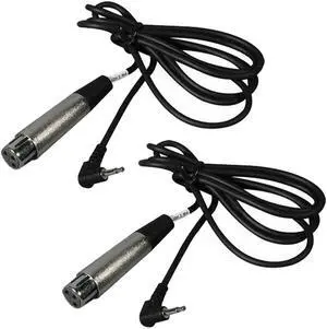 Hosa 2x XVM-115F Stereo Mini Angled Male to 3-Pin XLR Female Cable - 15'