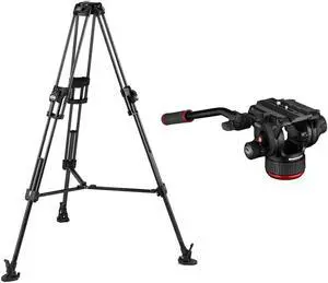 Manfrotto 645 Fast Twin Leg 3-Sections CF Tripod,Mid Spreader,w/504X Video Head