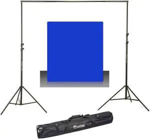 Westcott Photo Basics 9' x 10' Blue Screen Cotton Background - Bundle With Flashpoint 10' Background Support System