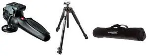 Manfrotto 055XPRO3 3-Section Aluminum Tripod, Bundle with 327RC2 Joystick Ball Head and Flashpoint Tripod Case
