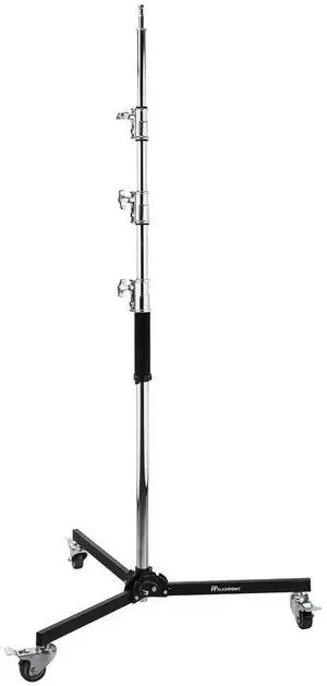Flashpoint Folding Wheeled Base Stand (Black/Chrome-plated, 11')
