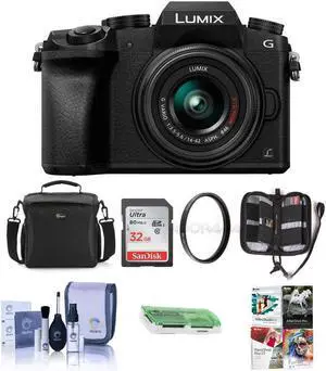 Panasonic Lumix DMC-G7 Mirrorless Camera with 14-42mm Lens Black w/Free Acc Bund