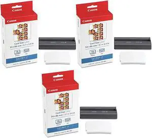 Canon 3 Pack KC-18IL Color Ink Cartridge and Mini Label Set #7740A001 3