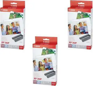 Canon KP-36IP Color Ink/Paper Set for CP Printers, 4x6" Paper, 36 Sheets, 3-Pack