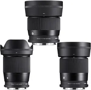 Sigma 16mm, 30mm, 56mm f/1.4 DC DN Contemporary 3-Lens Kit for L Mount Sigma 16mm, 30mm, 56mm f/1.4 DC DN Contemporary 3-Lens Kit for L Mount