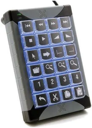 X-Keys XK-24 24-Keys USB Keypad, Red and Blue Backlighting #XK-24-USB-R