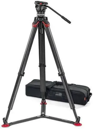 Sachtler Ace XL 75mm Fluid Head with flowtech 3-Section Carbon Fiber Tripod and Ground Spreader