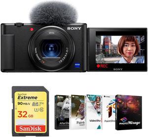 Sony ZV-1 Compact 4K HD Camera With Free 32GB SDHC U3 Card, PC Software Package