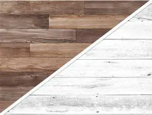 V-FLAT WORLD Duo Board - 30x40" Double Sided Surface Board, Whitewash/Hickory Planks