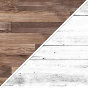 V-FLAT WORLD Duo Board - 24x24" Double Sided Surface Board, Whitewash/Hickory Planks