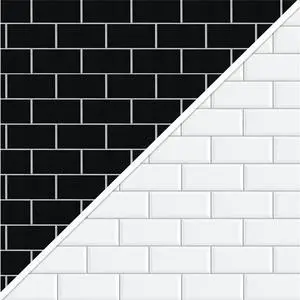 V-FLAT WORLD Duo Board - 24x24" Double Sided Surface Board, White/Ebony Subway Tile