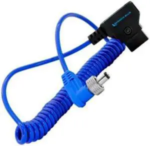 Kondor Blue Coiled D-Tap to Locking DC 2.5mm Right Angle Cable #KB-DCTAP-2.5LOCK