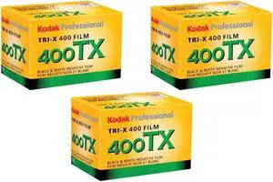 Kodak 3 Pack Tri-X Pan 400, Black & White Negative Film 35mm, 36 Exp #8667073 3