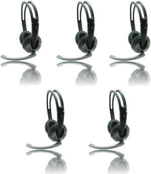 iMicro 5 Pack SP-IMME282 Wired USB Headphones with Microphone and Volume Control