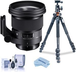 Sigma 105mm f/1.4 DG ART HSM Lens for Nikon F with Vanguard Alta Pro Tripod Kit