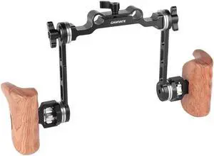 CAMVATE Rosette Style Wood Handle Kit with 15mm Rod Clamp
