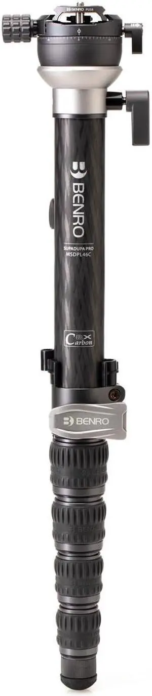 Benro MSDPL46C SupaDupa Carbon Fiber Monopod w/ Leveling Pan Head 70 lb Load