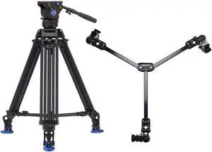 Benro BV4 PRO 3-Section Aluminum Video Tripod, Bundle with DL-08 Dolly