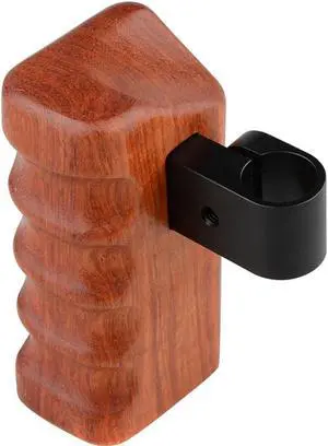 CAMVATE Right Hand Wooden Handle Grip with 15mm Rod Clamp Connector for Select DV and DSLR Camera Cages