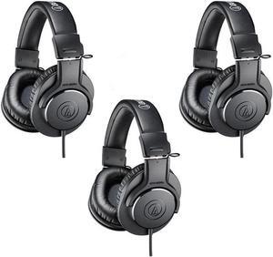 Audio-Technica 3 Pack ATH-M20x Pro Monitor Headphones, 96dB, 15-20kHz, Black