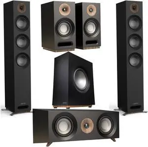 Jamo 5.1 Home Theater Pack with 2x S 809 Floorstanding Speaker, S 810 SUB 10" Subwoofer, S 83 CEN Center Channel Speaker and 2x S 803 Bookshelf Speaker, Black