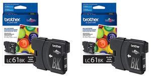 Brother 2 Pack  LC61BK Black Ink Cartridge #LC61BK 2