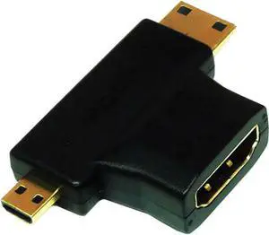 Tera Grand HDMI Female to Mini-HDMI Male and Micro-HDMI Male 2-in-1 T Adapter