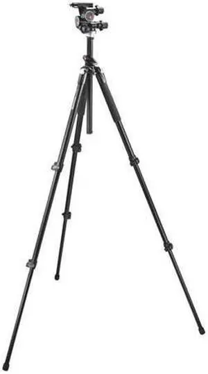 Manfrotto 055XPRO3 3-Section Aluminum Tripod, Bundle with 410 Junior Geared Head
