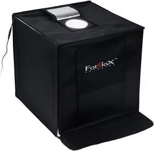 Fotodiox Pro 16x16" LED Studio-in-a-Box for Table Top Photography, Includes Folding Light Tent, Integrated LED Lights and 3 Backdrops